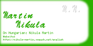 martin nikula business card